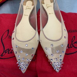 Christian Louboutin Degra Crystal Flats New